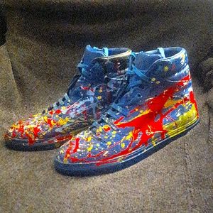 BALENCIAGA PARIS Custom Paint Hightop Sneakers